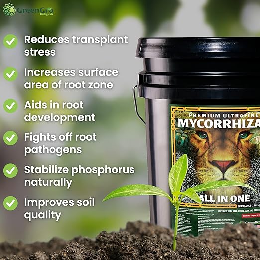 GreenGro Premium Ultrafine Myco - Mycorrhizal Inoculant & Water Soluble Root Enhancer from Superior Strains/Improves Nutrient Uptake & Eases Transplant/Indoor & Outdoor Plant Fertilizer (30 lb)