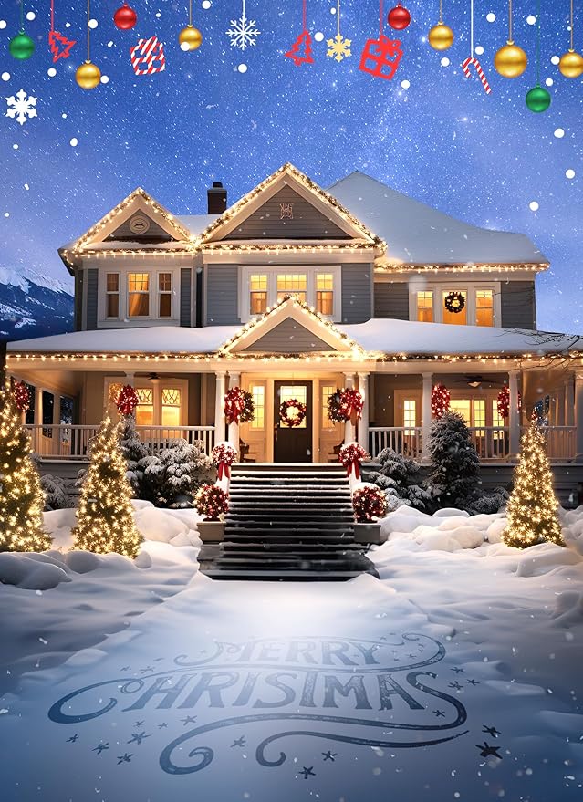 C7 LED Christmas Lights Outdoor, 25FT Vintage Christmas String Lights with 25+1 Plastic Bulbs, Commercial Connectable Holiday Lights for House Roofline Fence Garage Garden Backyard Pathway Decorations