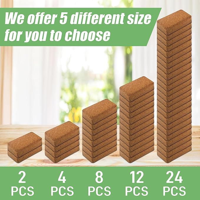 Coco Coir for Organic Coconut Coir- 24 Pack Coco Coir Brick- Coconut Soil with Low EC & pH Balance-Coco Fiber for Herbs& Flowers- High Expansion-Renewable Coco Soil for Planting