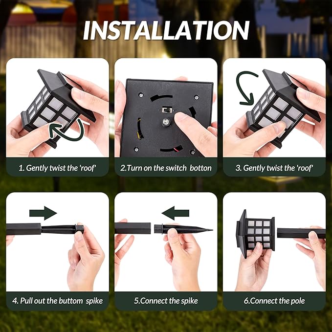 SOLPEX 16 Pack Solar Path Lights - Outdoor, Garden, Yard & Landscape (Warm White)