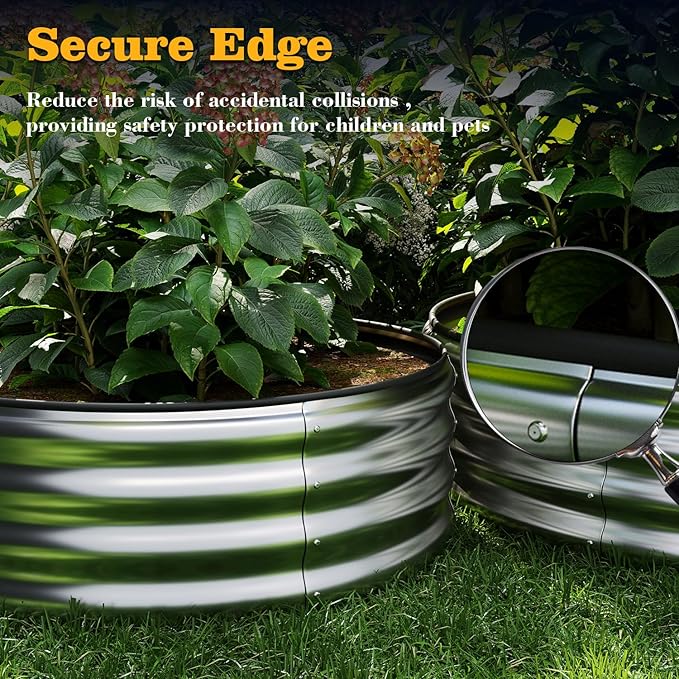 Galvanized Metal Round Raised Garden Bed Outdoor for Gardening Raised Garden Bed Kit,3x3x1FT Garden Raised Planter Box Outdoor