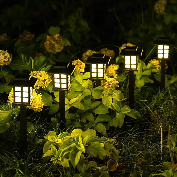 SOLPEX 16 Pack Solar Path Lights - Outdoor, Garden, Yard & Landscape (Warm White)