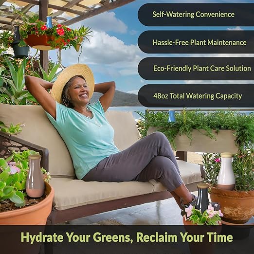 Ollas (Set of 4) | 12oz Terracotta Plant Watering Globes - Self Watering Planter Insert - Automatic Plant Watering Devices | Vacation Watering Pots for Indoor & Outdoor Plants