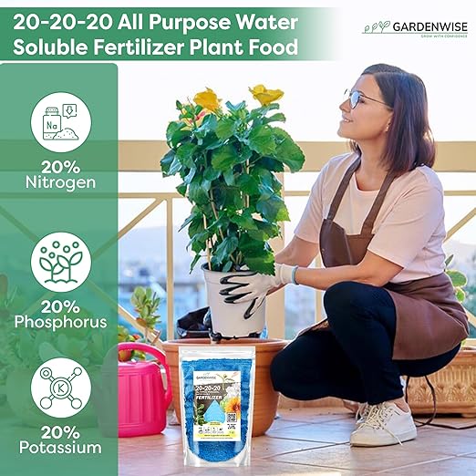 20-20-20 Water-Soluble Fertilizer β Powder for Liquid Plant Food for Indoor & Outdoor Plants, Orchids, Vegetables, Lawns, Flowers β 20 20 20 Fertilizer (5 QUARTS)