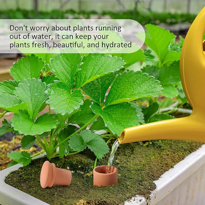 Large 10ร6ร6inch Terra Cotta Watering Pots 110oz Terra Cotta Watering Terracotta Watering Spikes Self Watering Planter Watering Pot with Lid for Outdoor & Indoor Plants