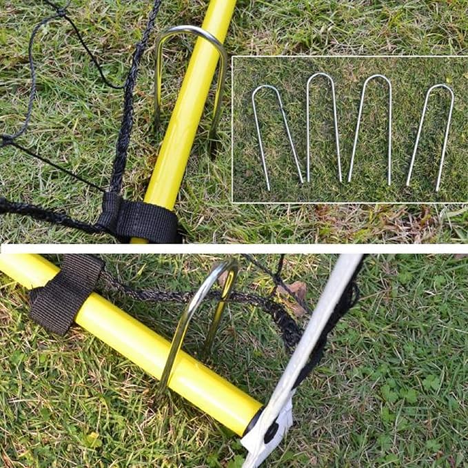 AAGUT 12 Inch Garden Stakes 50 PCS Fence Ground Stake Heavy Duty Yard Landscape Staples Galvanized Tent Spikes 11 Ga Lawn Pins for Dog Fencing, Drip Irrigation Hose, Weed Barrier Fabric, Chicken Wire