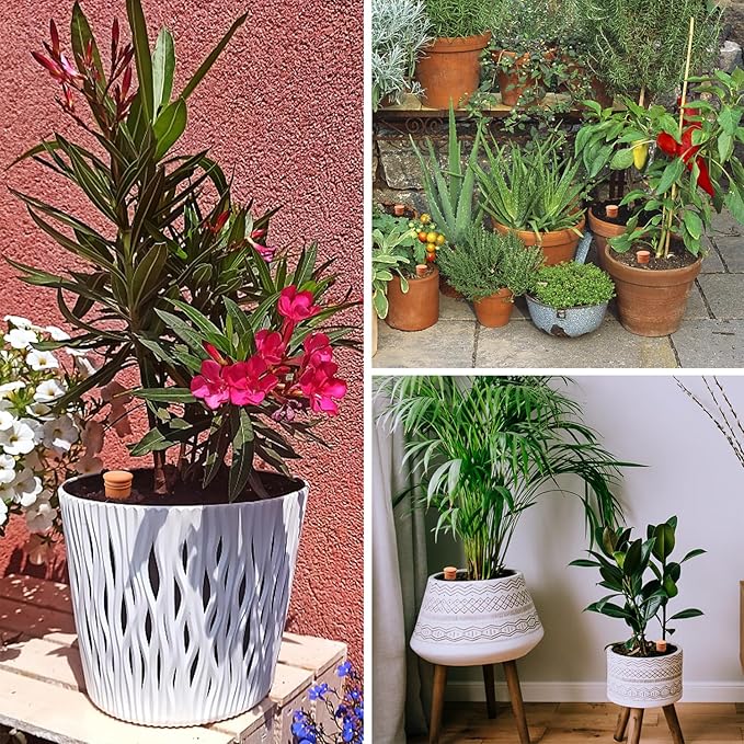 4pcs Ollas 3.1ร3.1ร6inch Terracotta Watering Pots Terracotta Self Watering Planter Insert Self Watering Planter with Terra Cotta Clay Irrigation Pots watering system for outdoor plants Irrigation
