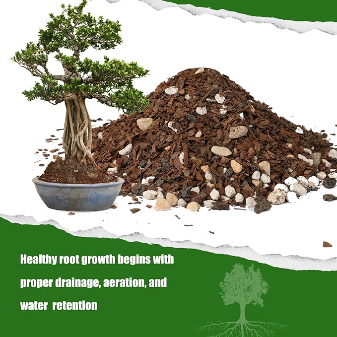 Bonsai Soil Mix Ready to Use (1qt), Premium Fast Draining Organic All Purpose Potting Mix for All Varieties of Bonsai