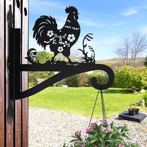 Plant Hangers Outdoor Iron Heavy Duty Ornamental Chicken Silhouette Wall Mounted Hanging Plant Bracket for Flower Pot Lantern Bird Feeder Wind Chimes Christmas Decoration