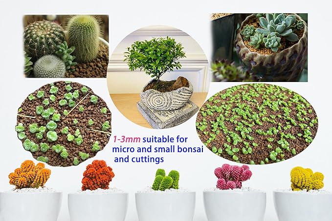 23 lb Extra Small Grain Japanese Super Hard Akadama Bonsai Soil (1-3mm,14 Liter), Indoor/Outdoor Plant Soil Mixture, Drainage and Breathable, Promote Rooting