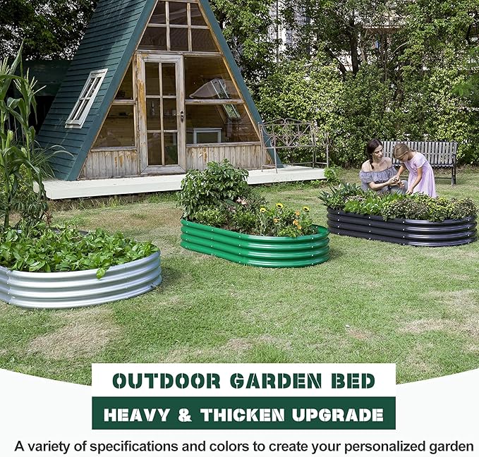 Land Guard Green Raised Bed, 6×3 ft Elevated Planter Box, Raised Beds for Gardening Vegetables(Green)…