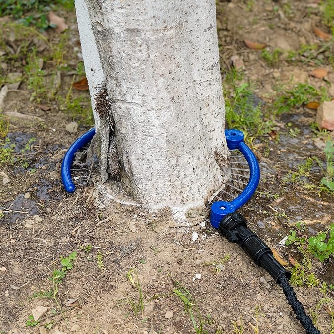 360°Tree Water System Tree Watering Ring Circle Sprinkler and Irrigation System Targeted Water for New Tree Outdoor Plants Raised Garden Bed Shrub