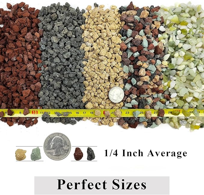 5 lbs Red Lava Rocks for Plants,1/4 Inch Crush Volcanic Rock Gravel Potting Mix for Succulent Cactus Bonsai Aquarium Fire Pits and Garden Landscaping
