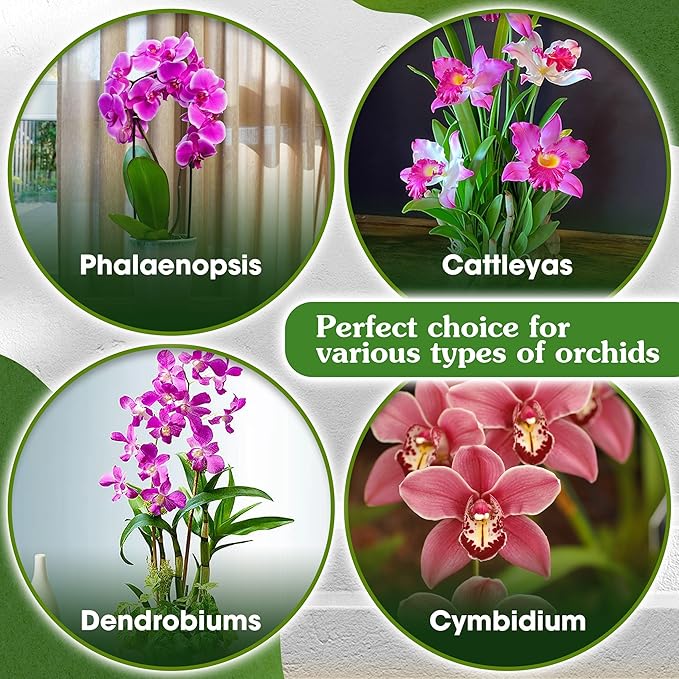 Orchid Potting Mix for Repotting - Pine Bark Mulch, Perlite Stone & Coco Fiber Natural Ingredients - Orchid Bark Potting Mix, Orchid Repotting Kit Drainage Indoor Potting Medium 2QT (8 Quarts)
