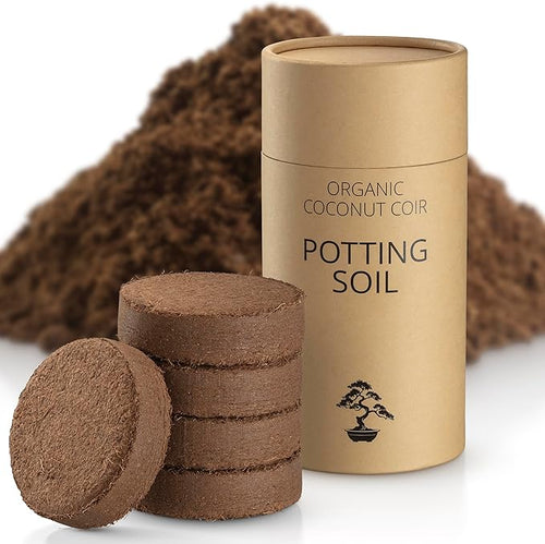 Bonsai Soil Discs for General Indoor Planting - Expands to 3.5 Quart (7.5 lb) | Premium Coconut Coir Well-Draining Expanding Soil Mix for Healthy Plants
