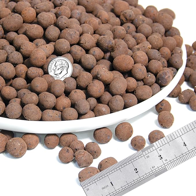 D'vine Dev Ceramic Planter Filler Balls 3qt, Expanded Porous Clay Pebbles Beads for Hydroponic, Gardening, Orchids, 97-F-1