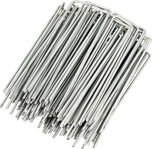 250-Pack Anti-Rust 6'' 11 Gauge Heavy-Duty Flat-Top U-Shaped Garden Stakes Staples Spikes Pins Pegs - Ground Stakes for Anchoring Landscape Fabric