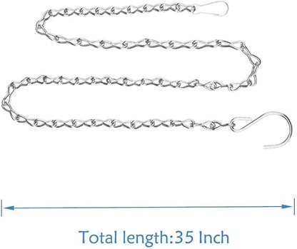 4 Pack 35 Inch Silver Hanging Chain for Hanging Bird Feeders, Bird Houses, Planters, Baskets, Birdbaths, Lanterns, Wind Chimes, Billboards, Signs and Ornaments