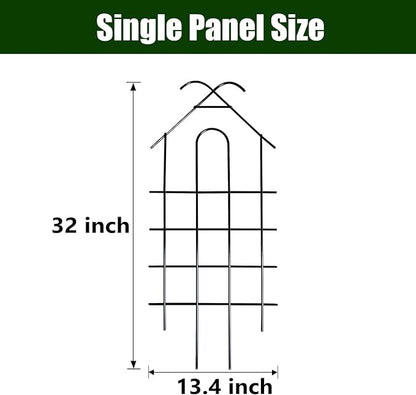 ARIFARO 32'' Metal Garden Trellis for Climbing Plants, Indoor/Outdoor Sturdy Plant Trellis for Potted Plants,House Plants, Climbing Vines, Pack of 4, Black