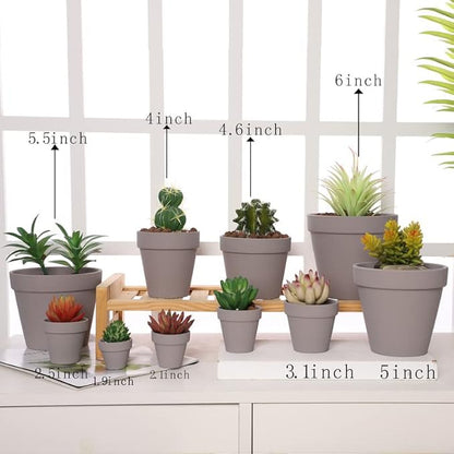 Yishang 2 inch Grey Small Terracotta Pots with Drainage Holes,Mini Clay Ceramic Pottery Planter,Cactus Flower Nursery Terra Cotta Pots, for Indoor/Outdoor Succulent Plants, Crafts(80 Pack)