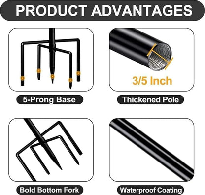 Shepherds Hook for Bird Feeders for Outside, 92 Inch Adjustable Shepards Hooks for Outdoor (2pcs), Heavy Duty Humming Bird Stand Feeder Pole, Metal Garden Hooks Hanger for Outdoor Décor
