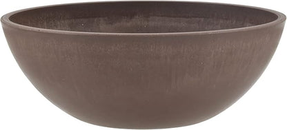 PSW Pot M20C Collection Shallow Garden Bowl Planter for Succulents, Bonsai, Fairy Gardens, Herbs, 8-inch, Chocolate