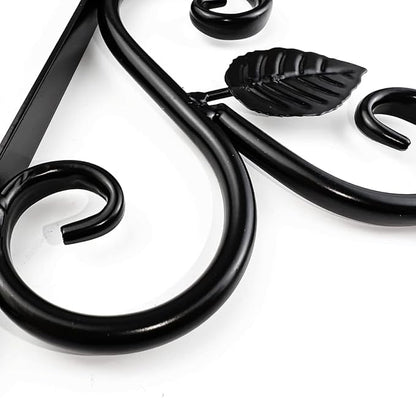 NSBELL Plants Hangers Outdoor Indoor Decor, Wall Hooks for Hanging Plant Bracket, Plant Hooks for Bird Feeder, Wind Chime, Lights, Lanterns (Black-2PCS)