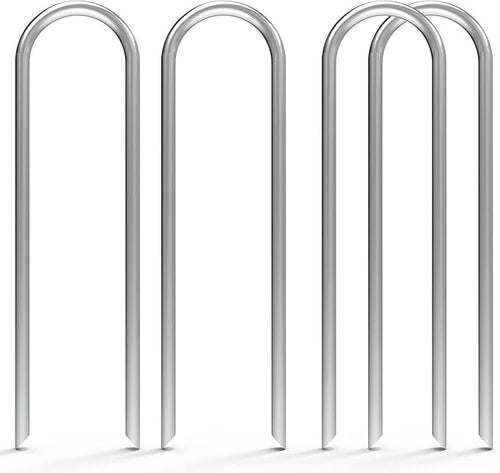 MySit 100 Pack 6 Inch Garden Stakes Heavy Duty 11 Gauge Galvanized Yard Staples U Pegs Fences Drip Irrigation Securing Stakes 1/2-Inch to 1-5/8-Inch Loop Stake for Anchoring Lawn Drippers Soaker Hose