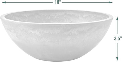 PSW Pot M25C Collection Shallow Garden Bowl Low Planter for Succulents, Bonsai, Fairy Gardens, Herbs, 10-inch, Chocolate