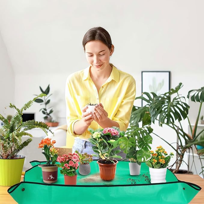 Potting Mat,Gardening Gifts,Repotting Mat,Gardening Hand Tools,Repotting Mat for Indoor Plants,Plant Mat,Gardening Tool Set,Indoor Gardening System,Gardening Gifts(Green 39.75 * 29.5 in)