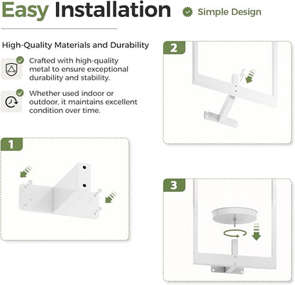 Bamworld Wall Plant Hanger Indoor Wall Planters for Indoor Plants Window Plant Shelves Wall Plant Holder Plant Stand Indoor Wall Decor, Plant Decor, Room Decor, White (Patent Design)