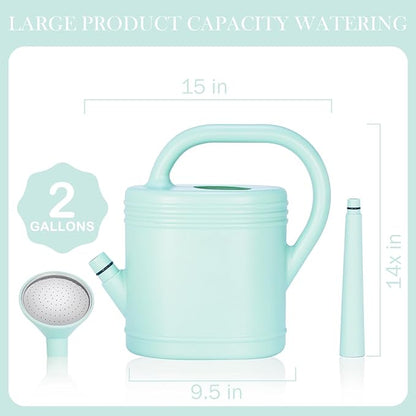 2 Gallon Watering Can for Indoor Plants, Garden Watering Cans for Outdoor Plant House Flower, Modern Plant Watering Can Large Long Spout with Sprinkler Head