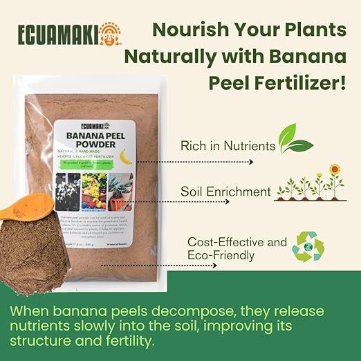 2 Pack Natural Banana Peel Powder Fertilizer, Nutrient-Rich Potassium Fertilizer, Slow Release Fertilizer for Thriving Gardens and Indoor Plant Fertilizer, 100% Pure and Concentrated