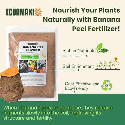 3 Pack Natural Banana Peel Powder Fertilizer - Nutrient-Rich Potassium Fertilizer, Slow Release Fertilizer for Thriving Gardens and Indoor Plants, EMFPack3