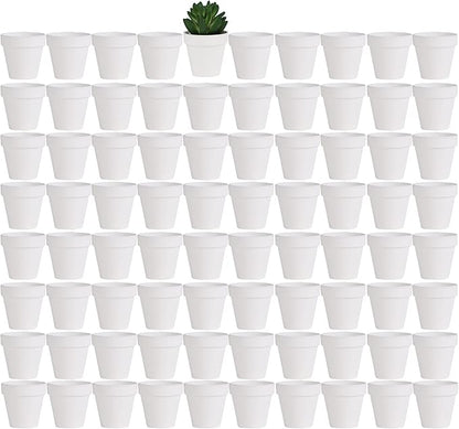 Yishang 2 inch White Small Terracotta Pots with Drainage Holes,Mini Clay Ceramic Pottery Planter,Cactus Flower Nursery Terra Cotta Pots, for Indoor/Outdoor Succulent Plants, Crafts(80 Pack)