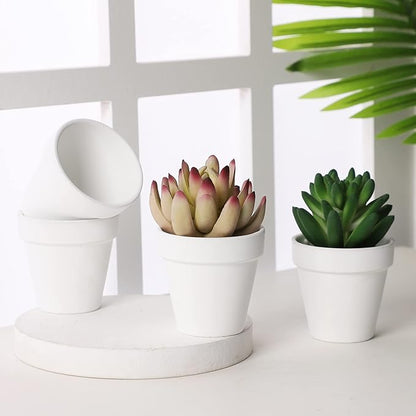 Yishang 2 inch White Small Terracotta Pots with Drainage Holes,Mini Clay Ceramic Pottery Planter,Cactus Flower Nursery Terra Cotta Pots, for Indoor/Outdoor Succulent Plants, Crafts(80 Pack)