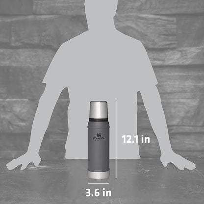 Stanley Classic Vacuum Insulated Wide Mouth Bottle -BPA-Free 18/8 Stainless Steel Thermos for Cold & Hot Beverages