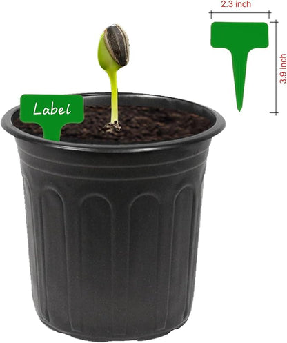 60-Packs 1 Gallon-S Flexible Plastic Plant Nursery Pots with 10 Pcs Plant Labels, Thickened Soft Seed Starting Container for Seedlings, Vegetables, Succulents and Cuttings