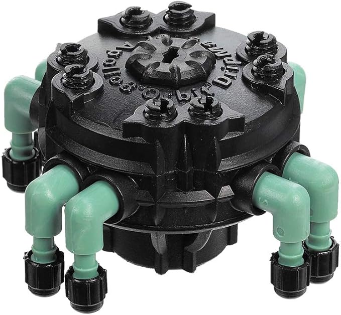 20-Pack Orbit 67000 Adjustable Flow 8-Port Drip Irrigation Manifold for 1/4 Inch Tube - Customized Watering for Your Garden