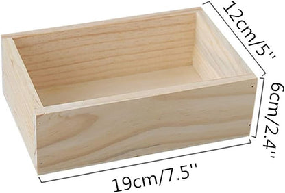 7.5" × 5" × 2.4" Wood Succulent Planter Plant Container Box Window Boxes Rectangular Flower Bed Pot Storage Box for Indoor Outdoor Home Venue Decor