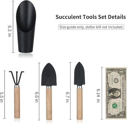 5Pcs Succulent Tools, Mini Garden Tools,Plant Potting Mat as Plant Accessories,Succulent Gardending Hand Tools Kit for Seedling Soil,Caring Succulent,etc,Gifts for Woman’s Gardening work(No Flowerpot)