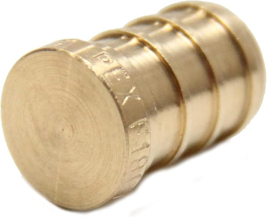 (Pack of 200) EFIELD Pex Plug 1/2" End Cap Pex Pipe Barb Crimp Brass Fittings, ASTM F1807