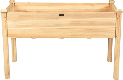 Giantex Raised Garden Bed Kit Elevated Planter Box for Vegetables Fruits Herb Grow, Heavy Duty Natural Cedar Wood Frame Gardening Planting Bed for Deck Patio Yard, 49.5"X23.5"X30.0"