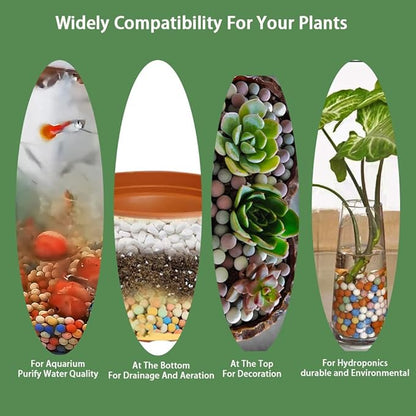 Colorful Leca Clay Pebbles for Plants 8-10mm Natural Organic Leca Balls Indoor Potting Garden Soil for Orchid, Succulents, Hydroponics, Decoration, Drainage (Colorful-1, 2 lbs)