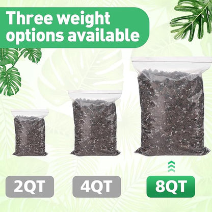 8 Quarts Monstera Soil Potting Mix - Natural Organic Tropical Plant Soil for Improving Growth Rate, Sustainable Houseplants Growing Media for Indoor Bonsai Succulents Moisture Retention Drainage