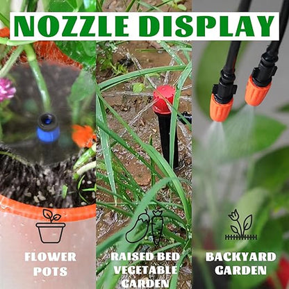 Drip Irrigation System for Garden, 226 Ft Watering System for Outdoor Plants, Greenhouse Sprinkler System Kits, Garden Raised Bed Irrigation Drip Irrigation Kits with 1/2 in,1/4 in Hose