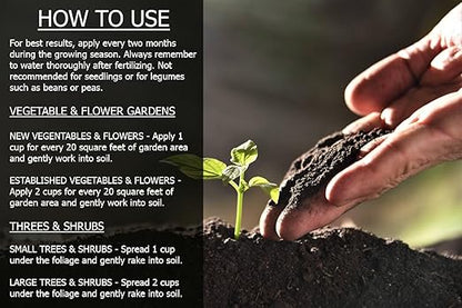 Premium 12-0-0 Organic Blood Meal Fertilizer by Gardenera - All-Natural Plant Food Source of Nitrogen for Organic Gardening, Flowers, Vegetables, Trees & Shrubs - 2 Quart