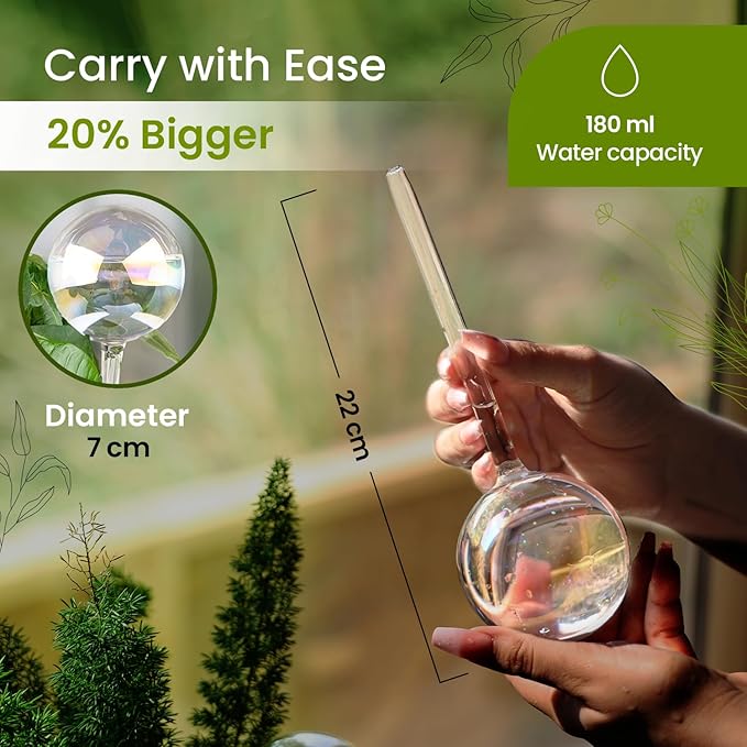 6 Pcs Iridescent Self Watering Globes, Glass Rainbow Plant Watering Globes, Self Watering Planter Insert, Automatic Plant Waterer Indoor, Plant Watering Devices, Plant Water Globes, Watering Bulb