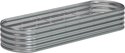 9x3x1.3 Oval Galvanized Raised Garden Bed,Outdoor Planter Box Metal Patio Kit Planting Bed for Vegetables Flowers and Succulents