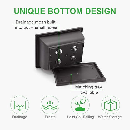 GROWNEER Bonsai Pots 3 Packs 11 Inch Bonsai Training Pot with Humidity Trays and Repotting Mat Tree Starter Kit Growing Planter for Garden Yard Office Indoor Outdoor